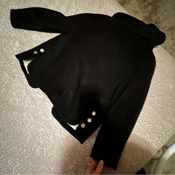 Jack Bloom Wool vintage VTG black dark grey button up blazer collared xs xxs - Picture 7 of 14